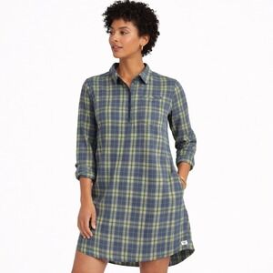 TOAD & CO Bodie 1/4 Zip Long Sleeve Plaid Dress – Womens M READ
